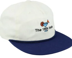 The 19th Hole Golf Logo Rope Ivory/Navy Snapback - Pins & Stripes