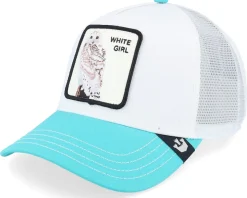 The White Owl Head South White/Teal A-Frame Trucker - Goorin Bros.