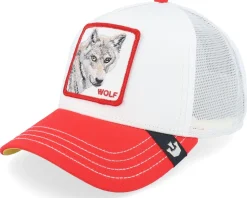 The Wolf White/Red A-Frame Trucker - Goorin Bros.