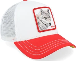 The Wolf White/Red A-Frame Trucker - Goorin Bros.