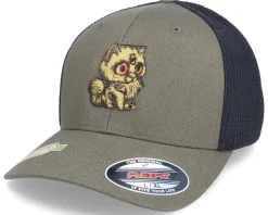Three Eyed Kitty Olive/Black Trucker Mesh Flexfit - Iconic