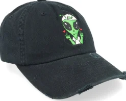 Thug Alien Fu Black Destroyed Dad Cap - Abducted