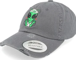 Thug Alien Fu Black Destroyed Dad Cap - Abducted