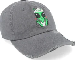 Thug Alien Fu Grey Destroyed Dad Cap - Abducted