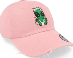 Thug Alien Fu Pink Destroyed Dad Cap - Abducted