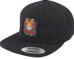 Tiger & Roses Black Snapback - Iconic