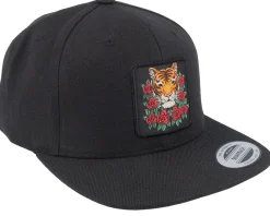Tiger & Roses Black Snapback - Iconic