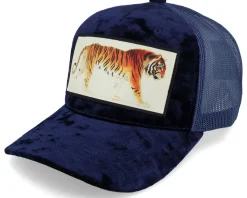 Tiger Velvet Navy A-frame Trucker - Calza Pennello