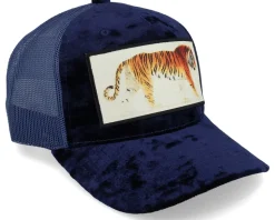 Tiger Velvet Navy A-frame Trucker - Calza Pennello