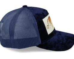 Tiger Velvet Navy A-frame Trucker - Calza Pennello