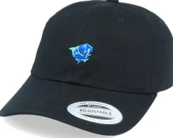 Tiny Blue Rose Black Dad Cap - Iconic