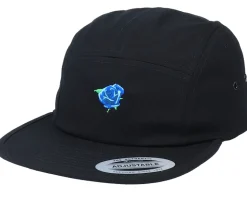 Tiny Blue Rose Black 5-Panel - Iconic