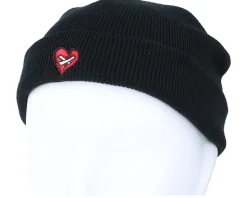 Tiny Broken Mended Heart Black Short Beanie - Iconic