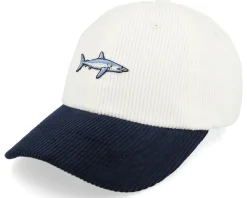 Tiny Mako Shark Corduroy Off White/Navy Dad Cap - Skillfish