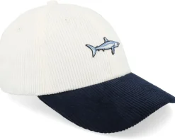 Tiny Mako Shark Corduroy Off White/Navy Dad Cap - Skillfish