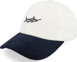 Tiny Mako Shark Corduroy Off White/Navy Dad Cap - Skillfish