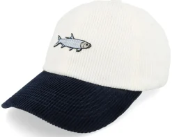 Tiny Mako Shark Corduroy Off White/Navy Dad Cap - Skillfish
