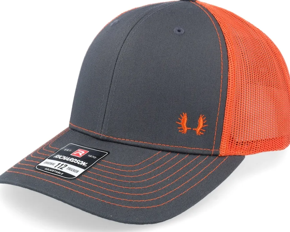 Tiny Moose Antlers Charcoal/Neon Orange Trucker - Hunter