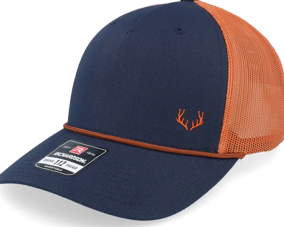 Tiny Moose Antlers Navy/Orange/Dark Orange Rope Trucker - Hunter