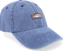 Tiny Rainbow Trout Fish Vintage Washed Denim Blue Dad Cap - Skillfish