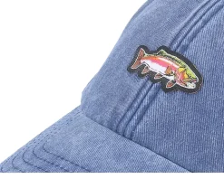 Tiny Rainbow Trout Fish Vintage Washed Denim Blue Dad Cap - Skillfish
