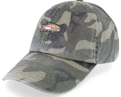 Tiny Rainbow Trout Fish Vintage Washed Denim Blue Dad Cap - Skillfish