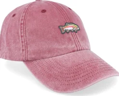 Tiny Rainbow Trout Fish Vintage Washed Red Dad Cap - Skillfish