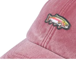 Tiny Rainbow Trout Fish Vintage Washed Red Dad Cap - Skillfish