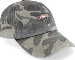 Tiny Rainbow Trout Fish Vintage Washed Jungle Camo Dad Cap - Skillfish