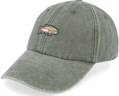 Tiny Rainbow Trout Fish Vintage Washed Jungle Camo Dad Cap - Skillfish