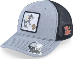 Tom & Jerry Shaking Hands Heather Grey/Black - Tom & Jerry
