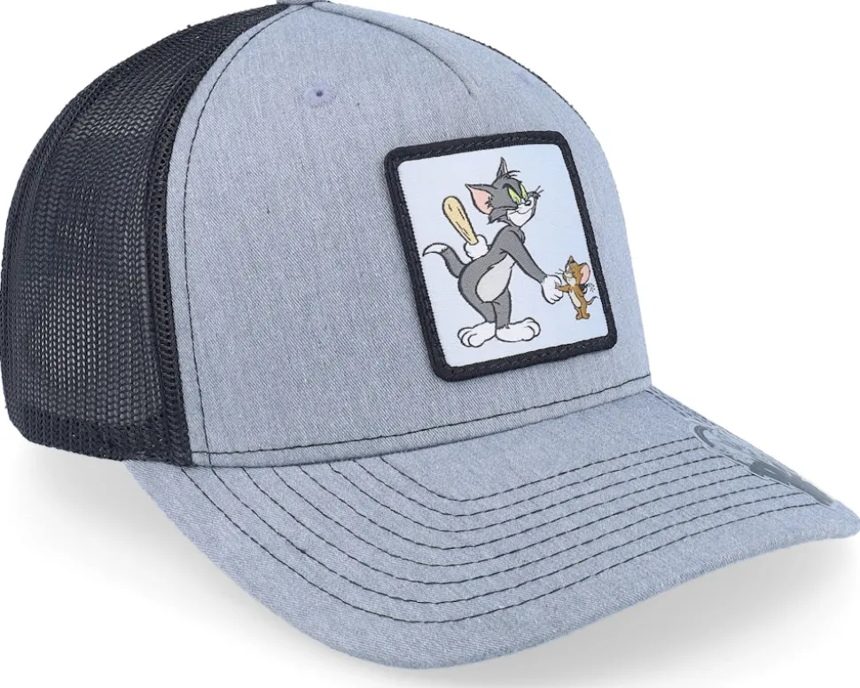 Tom & Jerry Shaking Hands Heather Grey/Black - Tom & Jerry