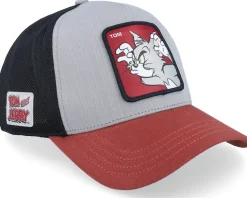 Tom & Jerry Tom Black/Grey/Burgundy A-Frame Trucker - Capslab
