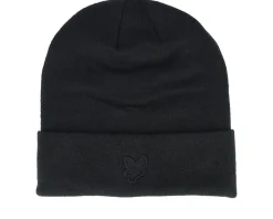 Tonal Eagle Beanie Jet Black Cuff - Lyle & Scott