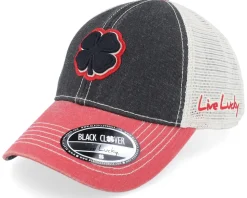 2-Tone Vintage Black/Stone/Red Trucker - Black Clover