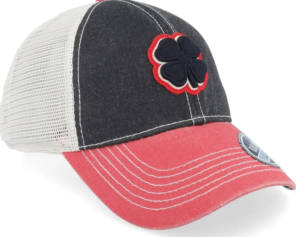 2-Tone Vintage Black/Stone/Red Trucker - Black Clover