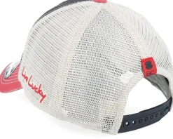 2-Tone Vintage Black/Stone/Red Trucker - Black Clover