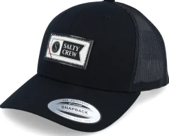 Topstitch Retro Black Trucker - Salty Crew