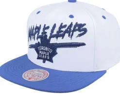 Toronto Maple Leafs Transcript White/Blue Snapback - Mitchell & Ness