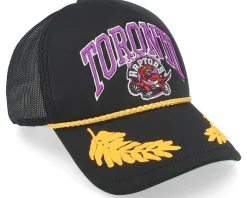 Toronto Raptors Gold Leaf Hwc Black Trucker - Mitchell & Ness
