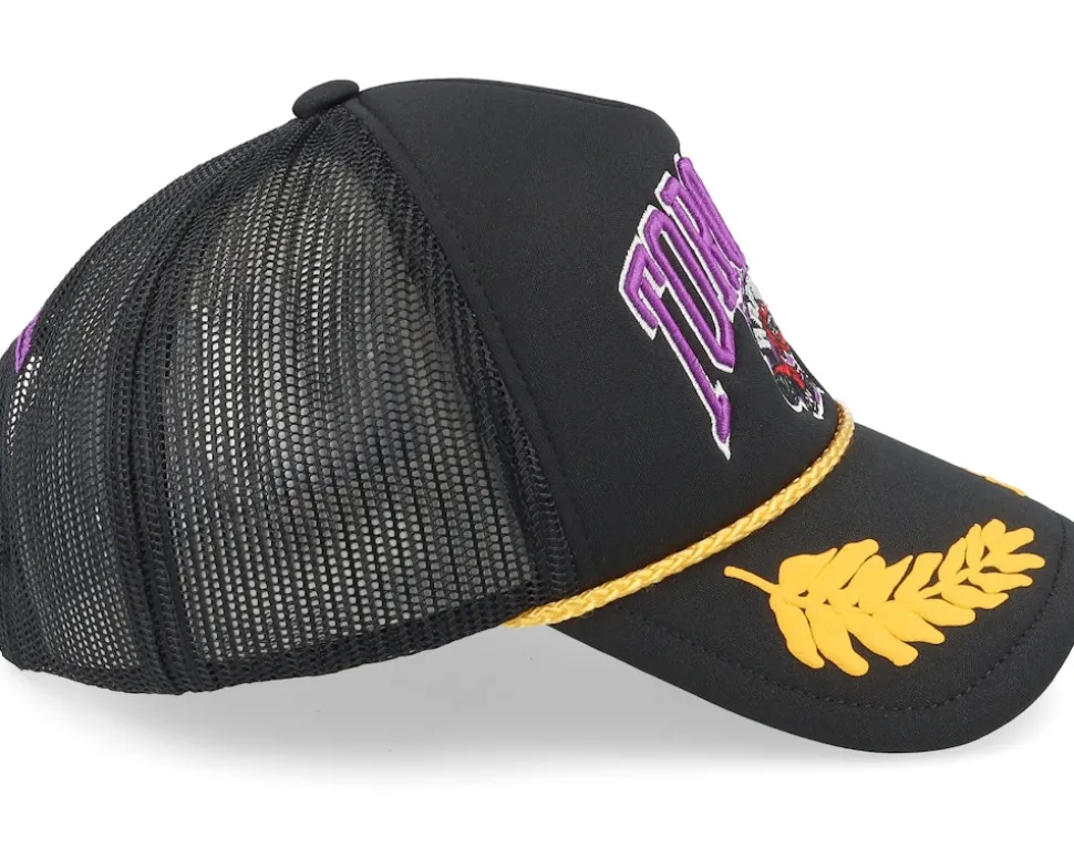 Toronto Raptors Gold Leaf Hwc Black Trucker - Mitchell & Ness