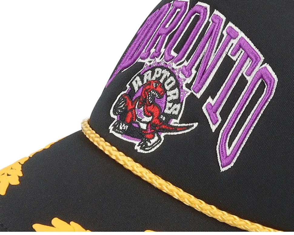Toronto Raptors Gold Leaf Hwc Black Trucker - Mitchell & Ness