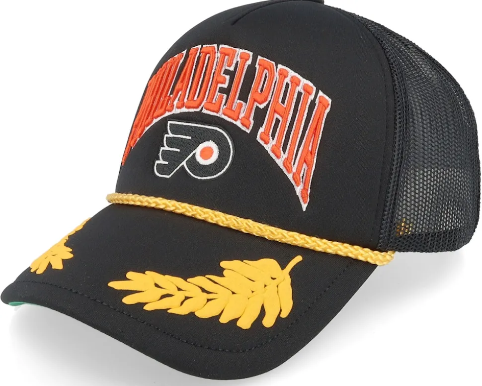 Toronto Raptors Gold Leaf Hwc Black Trucker - Mitchell & Ness