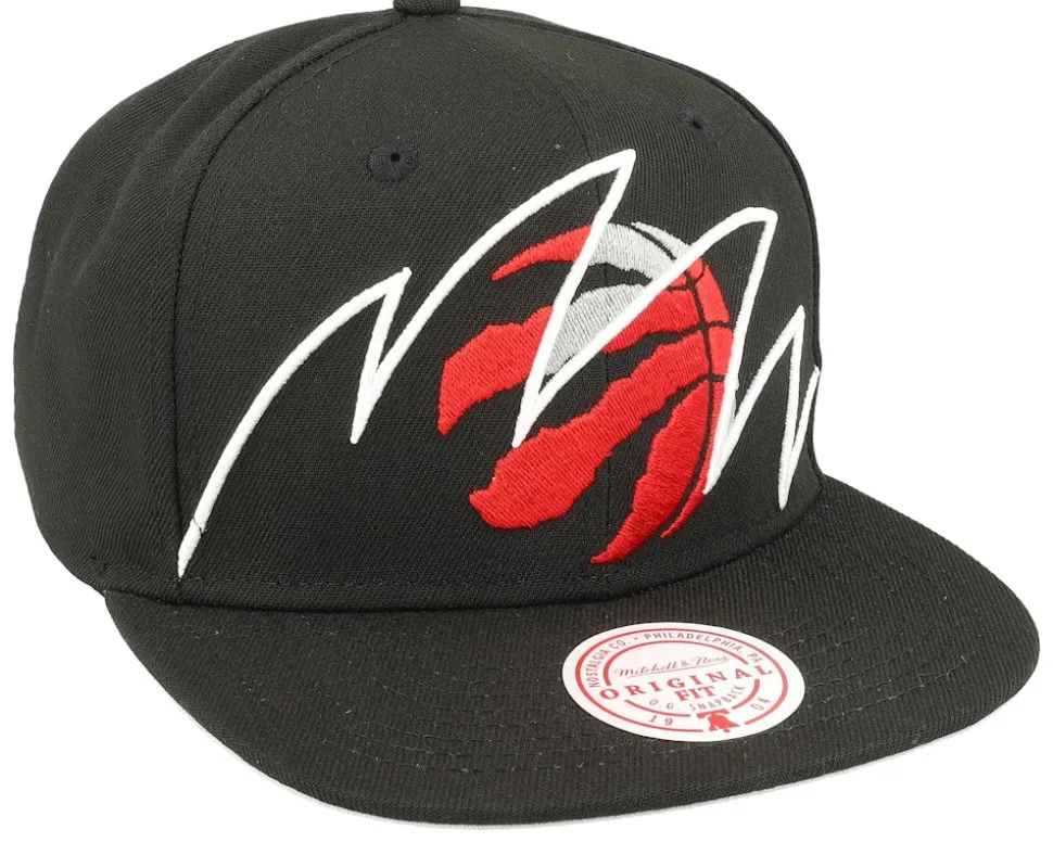 Toronto Raptors Shark Bite Black Snapback - Mitchell & Ness