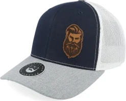 Tough Beard 112 Tri Navy/White/Heather Grey Trucker - Bearded Man