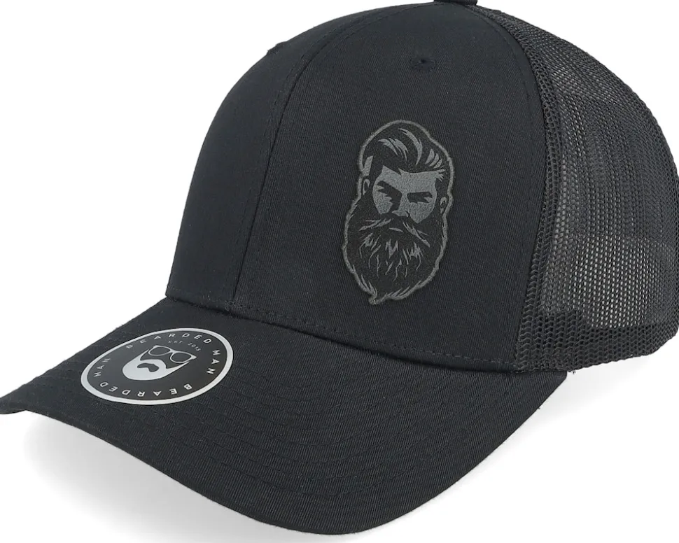 Tough Beard Retro Black Trucker - Bearded Man