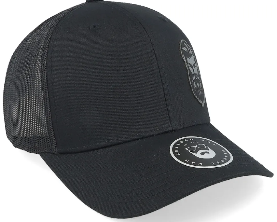 Tough Beard Retro Black Trucker - Bearded Man
