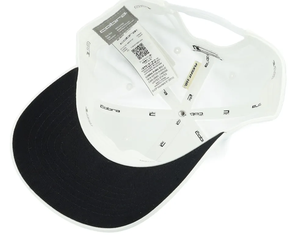 Tour Tech Cap White/Black Adjustable - Cobra
