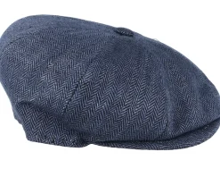 Towny Linen Blue Flat Cap - MJM Hats