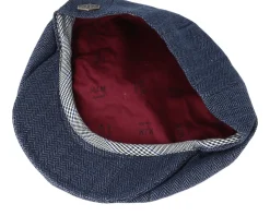 Towny Linen Blue Flat Cap - MJM Hats